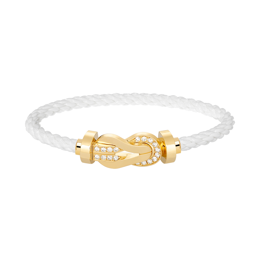 [Moco]CHANCE LARGE 8 FIGURE BUCKLE HALF DIAMOND BRACELET GOLD