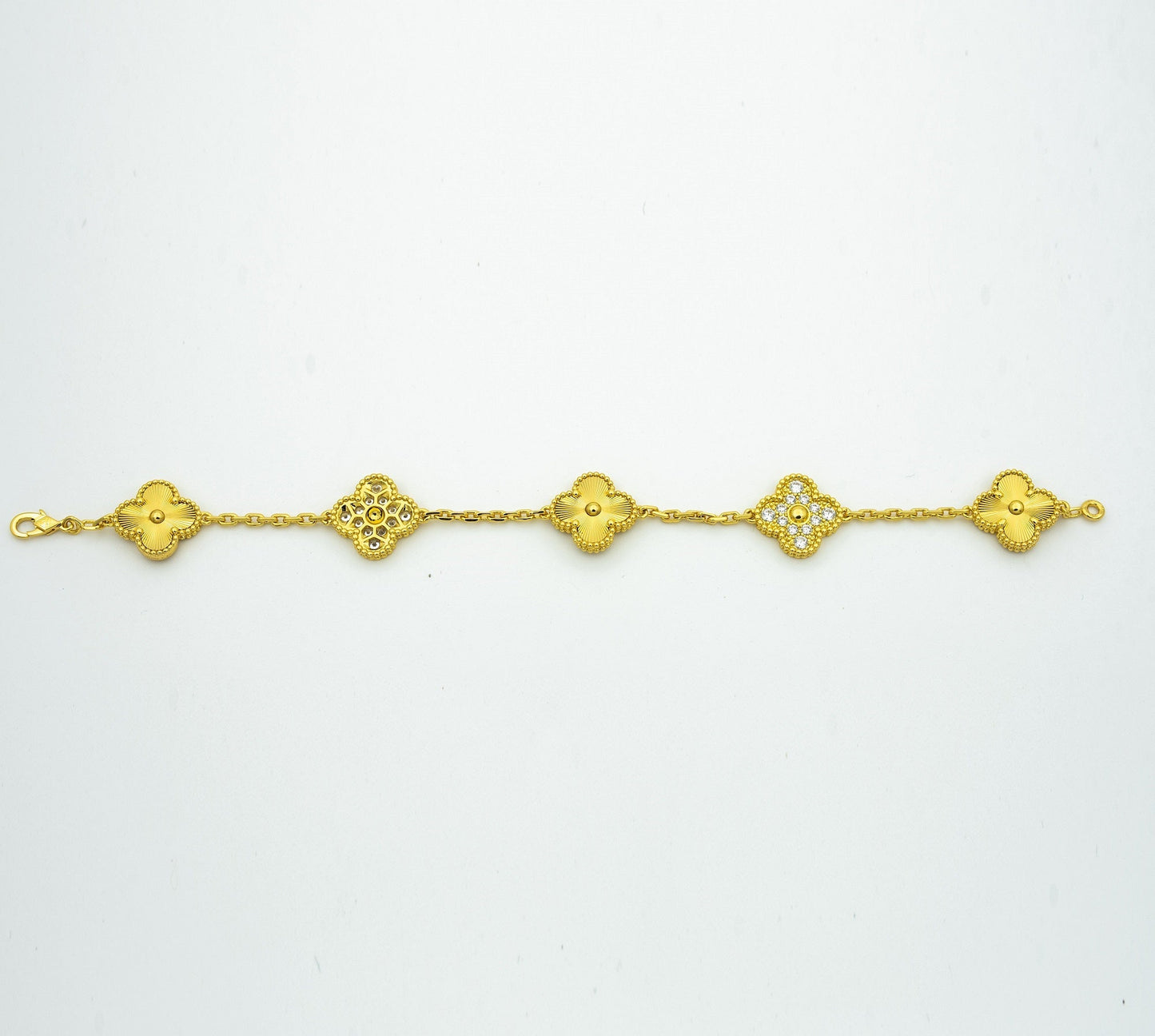 [Moco]CLOVER BRACELET 5 MOTIFS GOLD DIAMOND