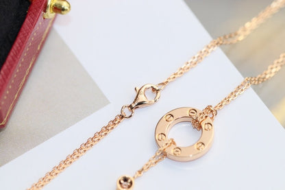 [Moco]LOVE NECKLACE ADJUSTABLE ROSE GOLD 2 DIAMOND