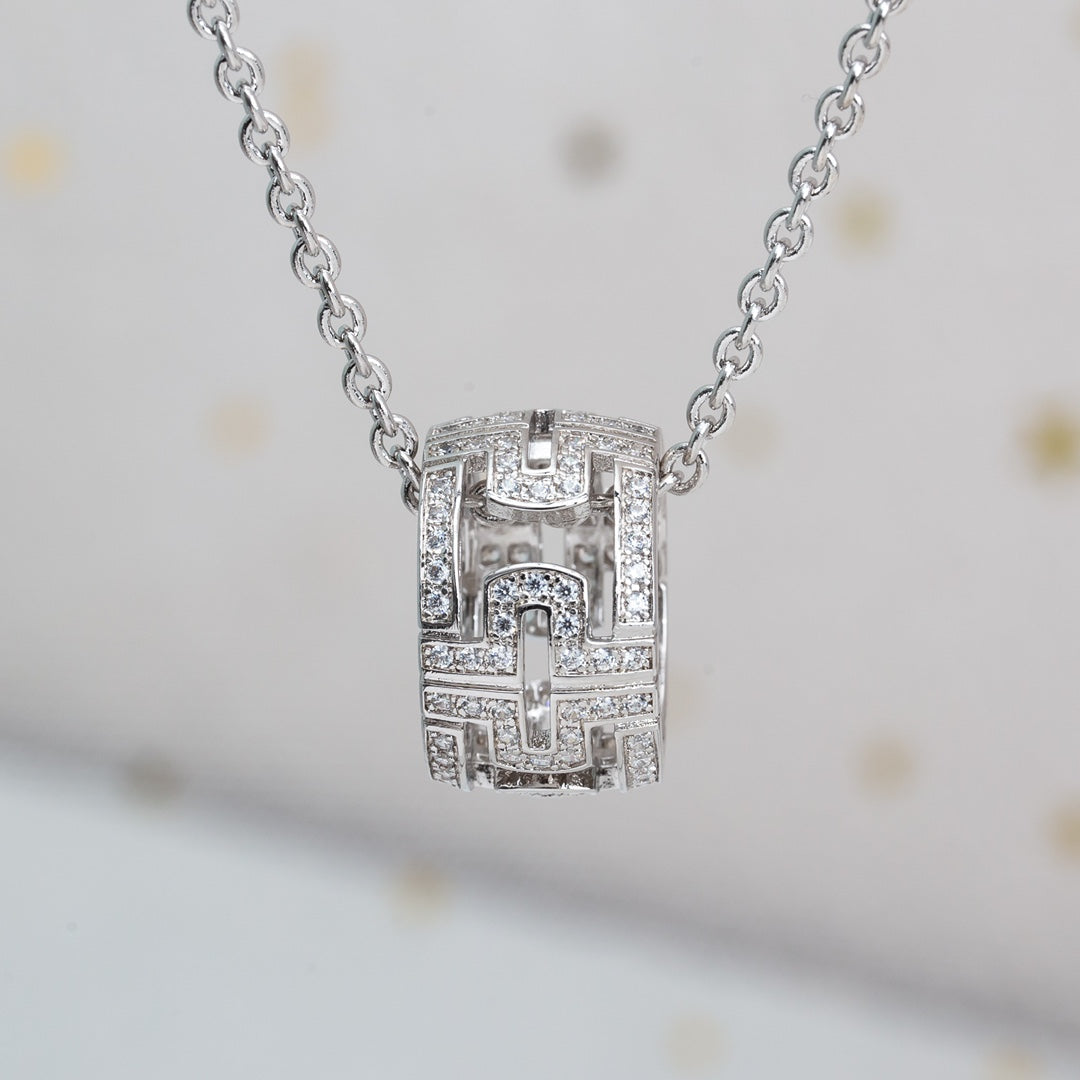 [Moco]PARENTESI NECKLACE SILVER DIAMOND