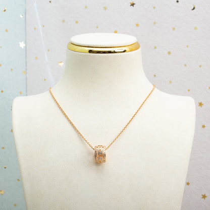 [Moco]PARENTESI NECKLACE PINK GOLD DIAMOND