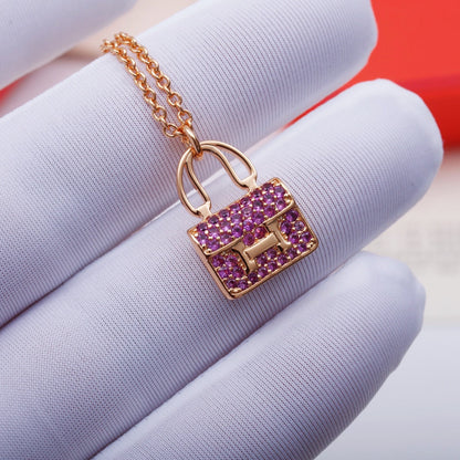 [Moco]CONSTANCE PEDANT PURPLE DIAMOND NECKLACE