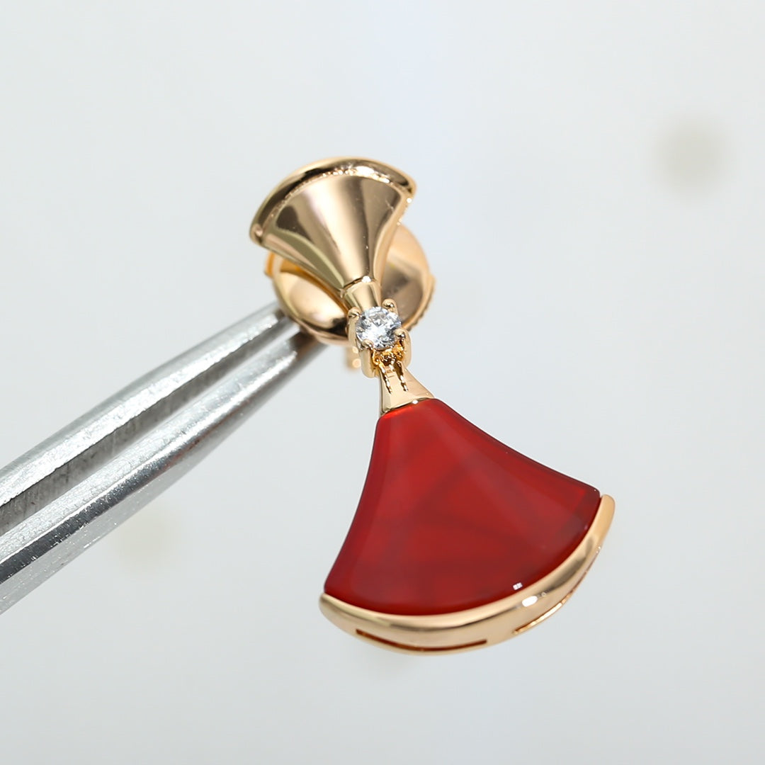 [Moco]DREAM Carnelian PINK GOLD EARRINGS