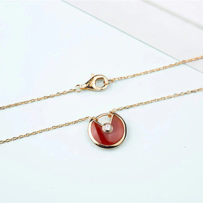 [Moco]AMULETTE GOLD CARNELIAN ONYX NECKLACE