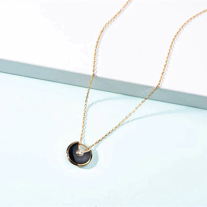 [Moco]AMULETTE GOLD CARNELIAN ONYX NECKLACE