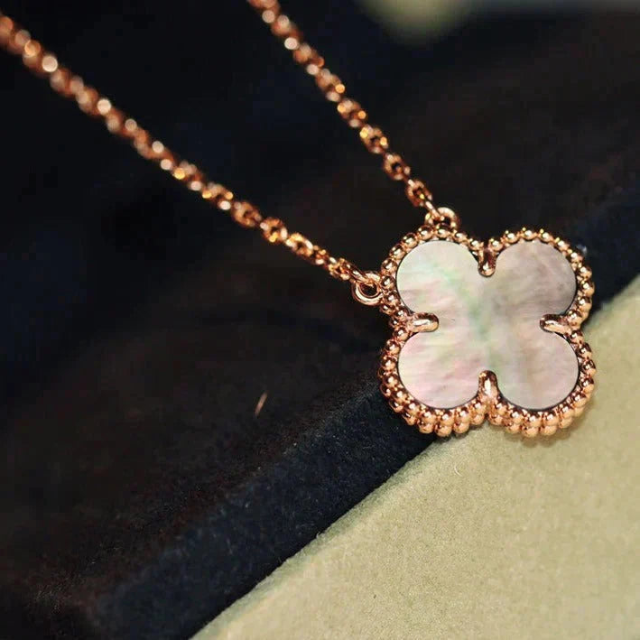 [Moco]CLOVER 15MM  GRAY MOTHER OF PEARL NECKLACE