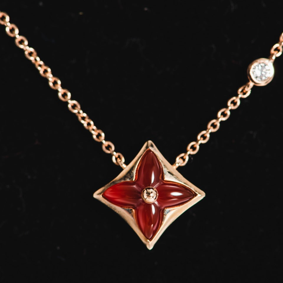 [Moco]STAR NECKLACE PINK GOLD 1 DIAMOND