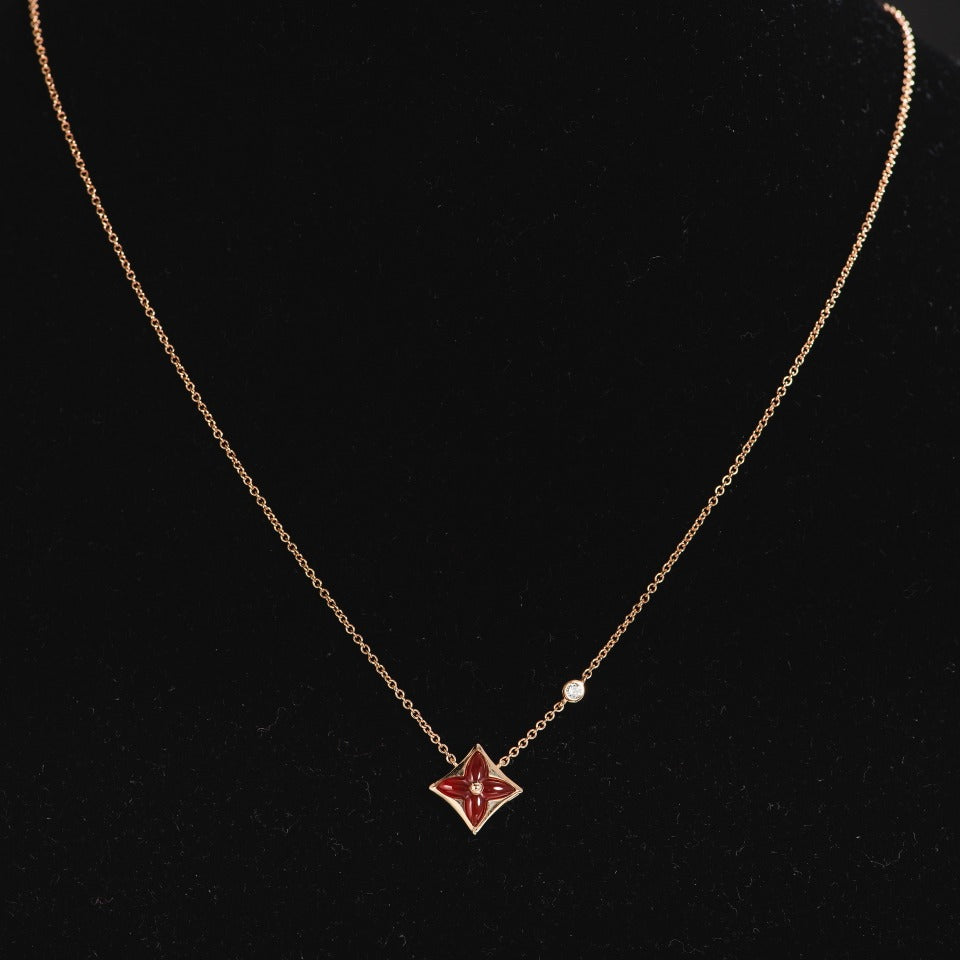 [Moco]STAR NECKLACE PINK GOLD 1 DIAMOND