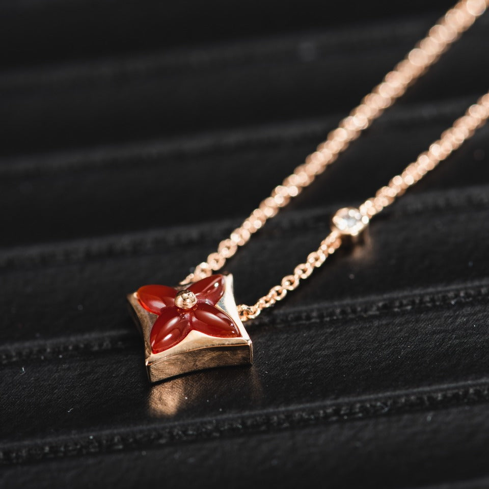 [Moco]STAR NECKLACE PINK GOLD 1 DIAMOND