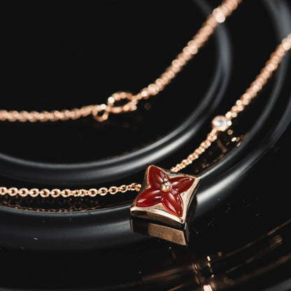 [Moco]STAR NECKLACE PINK GOLD 1 DIAMOND