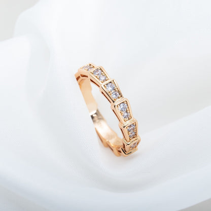 [Moco]SERPENTI RING PINK GOLD DIAMOND PAVED 3MM