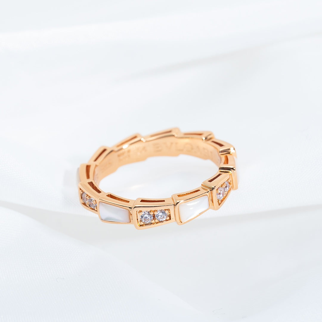 [Moco]SERPENTI RING PINK GOLD DIAMOND MOP 3MM