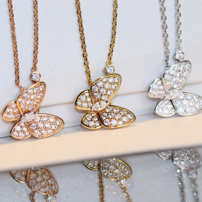 [Moco]BUTTERFLY DIAMOND NECKLACE