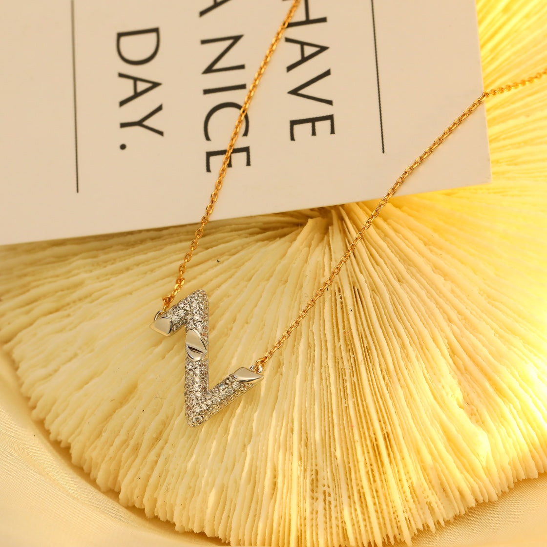 [Moco]VOLT SILVER DIAMOND PEDANT NECKLACE