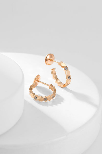 [Moco]BEE LOVE DIAMOND HOOP EARRINGS