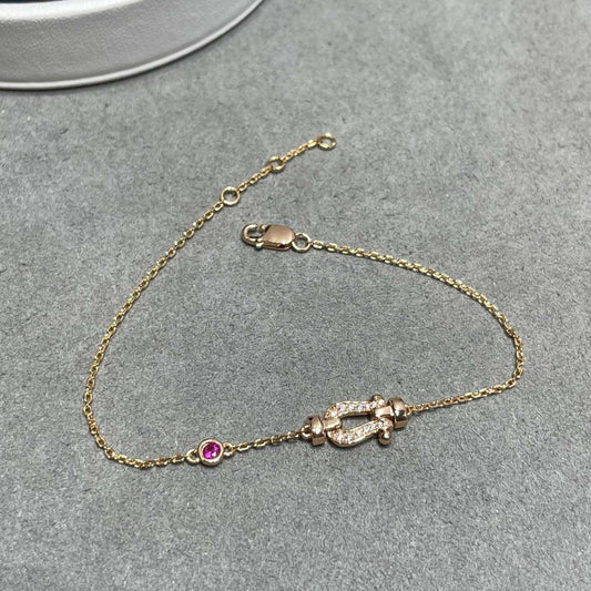 [Moco]FORCE 10 DIAMOND CHAIN LINK PINK GOLD BRACELET