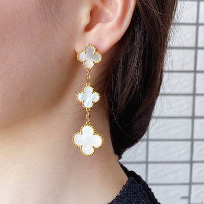 [Moco]CLOVER MOP 3 MOTIFS GOLD EARRINGS