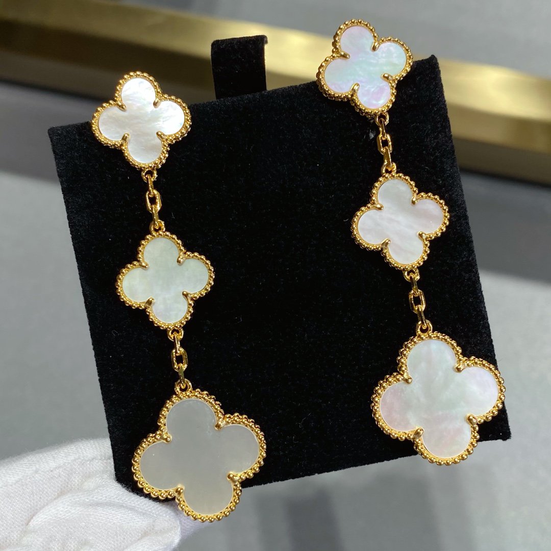 [Moco]CLOVER MOP 3 MOTIFS GOLD EARRINGS