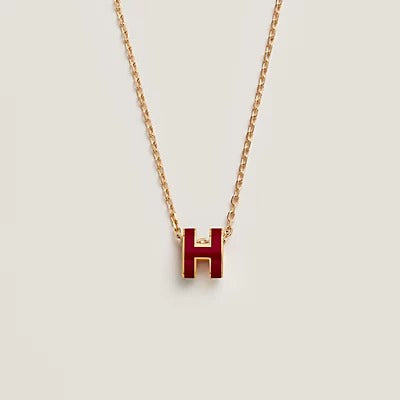 [Moco]HM CLIC RED ENAMEL GOLD NECKLACE