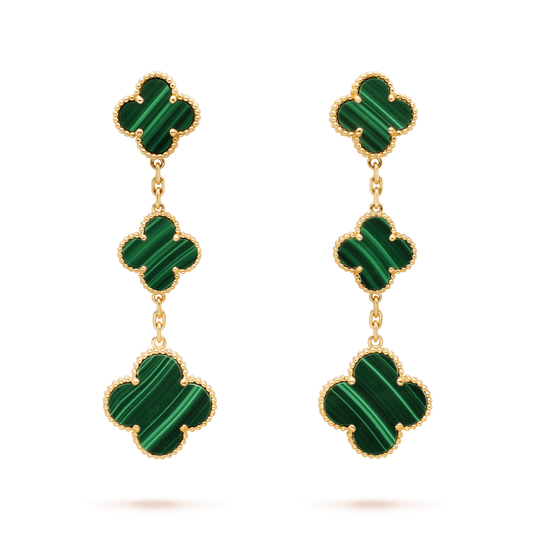 [Moco]CLOVER MALACHITE 3 MOTIFS GOLD