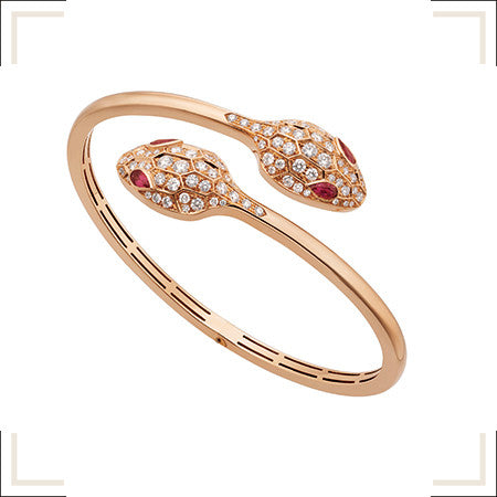 [Moco]SERPENTI BRACELET PINK GOLD DIAMOND DOUBLE SNAKE