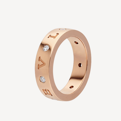 [Moco]ZERO 1 ESSENTIAL PINK GOLD BAND WITH DIAMONDS RING