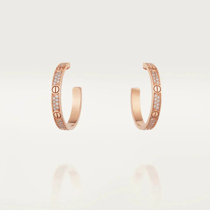 [Moco]LOVE DIAMOND PINK GOLD HOOP EARRINGS