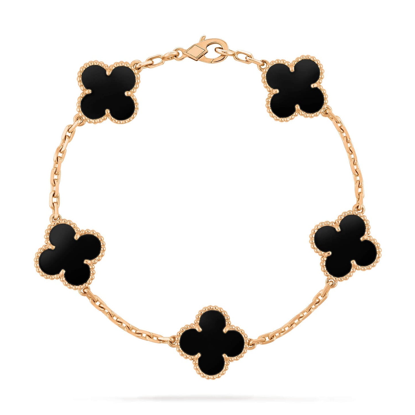 [Moco]CLOVER  5 MOTIFS BLACK ONYX BRACELET