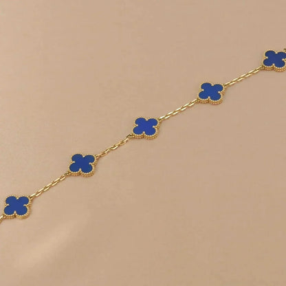 [Moco]CLOVER 5 MOTIFS BLUE AGATE BRACELET