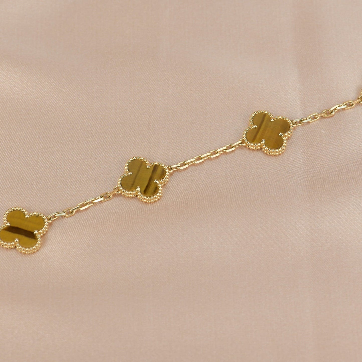 [Moco]CLOVER  5 MOTIFS TIGER EYE BRACELET