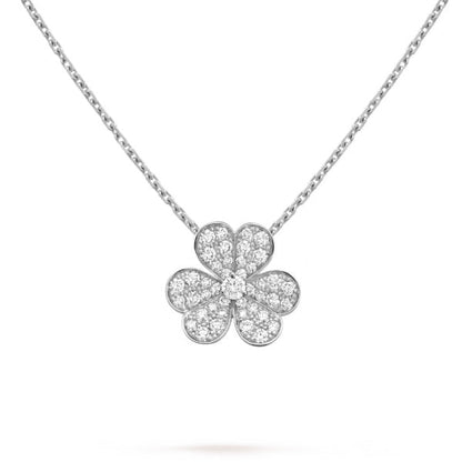 [Moco]CLOVER DIAMOND NECKLACE SILVER