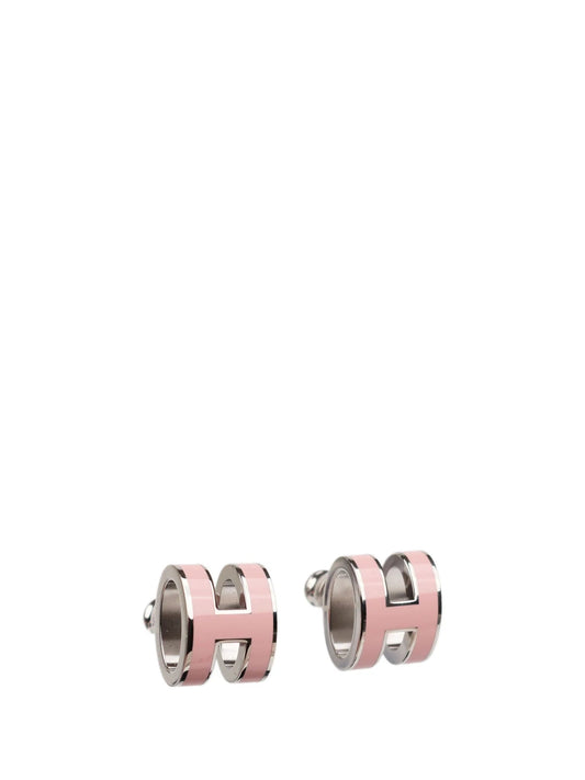 [Moco]MINI POP H SILVER EARRINGS PINK