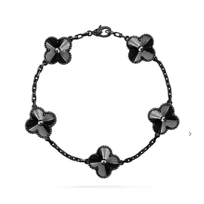 [Moco]CLOVER 5 MOTIF BLACK BRACELET