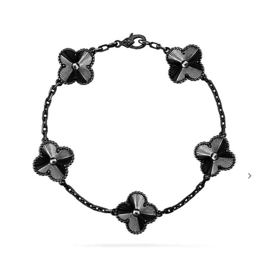 [Moco]CLOVER 5 MOTIF BLACK BRACELET