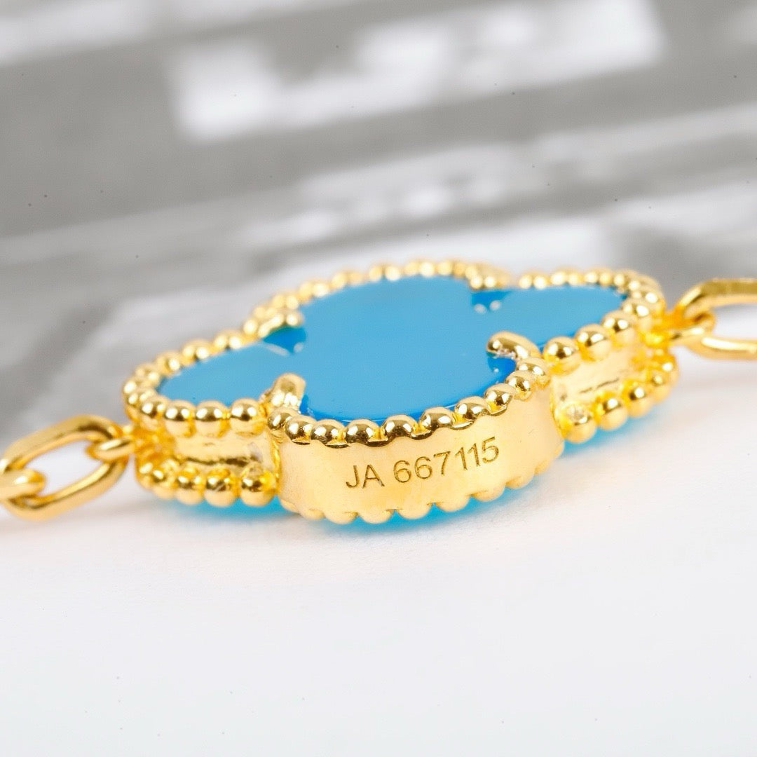 [Moco]CLOVER 5 MOTIFS TURQUOISE BRACELET