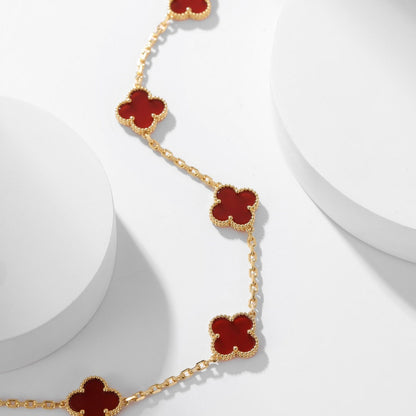 [ROYAL]CLOVERS THE  10-MOTIFS CARNELIAN NECKLACE