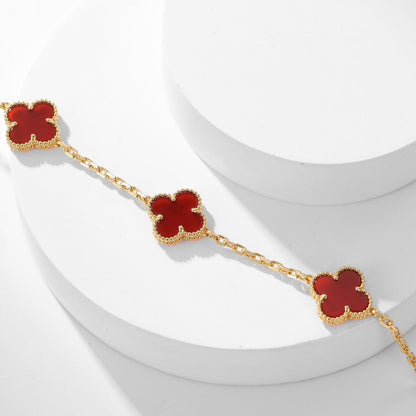 [ROYAL]CLOVERS THE  10-MOTIFS CARNELIAN NECKLACE