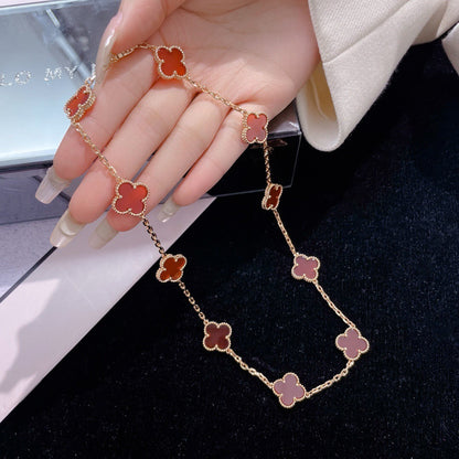 [ROYAL]CLOVERS THE  10-MOTIFS CARNELIAN NECKLACE