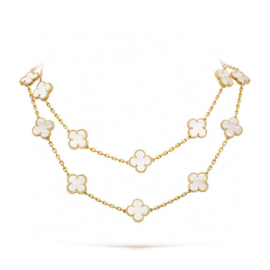 [Moco]CLOVER 20 MOTIFS WHITE MOP NECKLACE