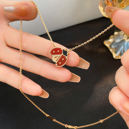 [Moco]LUCKY  CARNELIANS LADYBUG NECKLACE