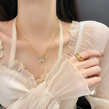 [Moco]FLOWER DIAMOND NECKLACE