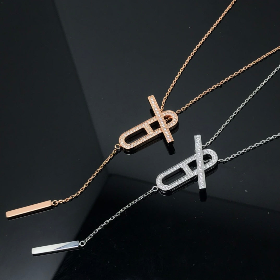 [Moco]HM NECKLACE PLATINUM ROSE GOLD DIAMOND