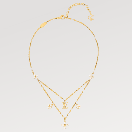 [Moco]FLOWERGRAM GOLD MOP DOUBLE ROW NECKLACE