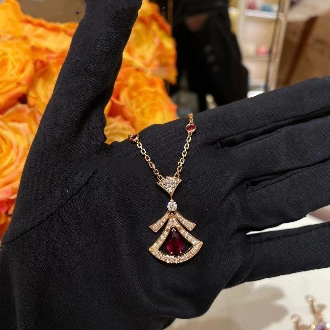 [Moco]DREAM NECKLACE CARNELIAN DIAMOND PINK GOLD