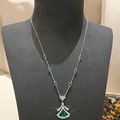 [Moco]DREAM NECKLACE MALACHITE DIAMOND SILVER