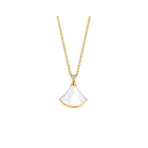 [Moco]DREAM NECKLACE WHITE MOP GOLD 1 DIAMOND