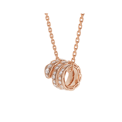 [Moco]SERPENTI PINK GOLD NECKLACE DOUBLE RING DIAMOND