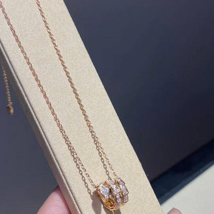 [Moco]SERPENTI PINK GOLD NECKLACE DOUBLE RING DIAMOND