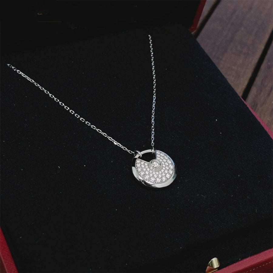 [Moco]AMULETTE SILVER FULL DIAMOND NECKLACE