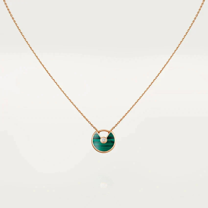 [Moco]AMULETTE ROSE GOLD MALACHITE NECKLACE